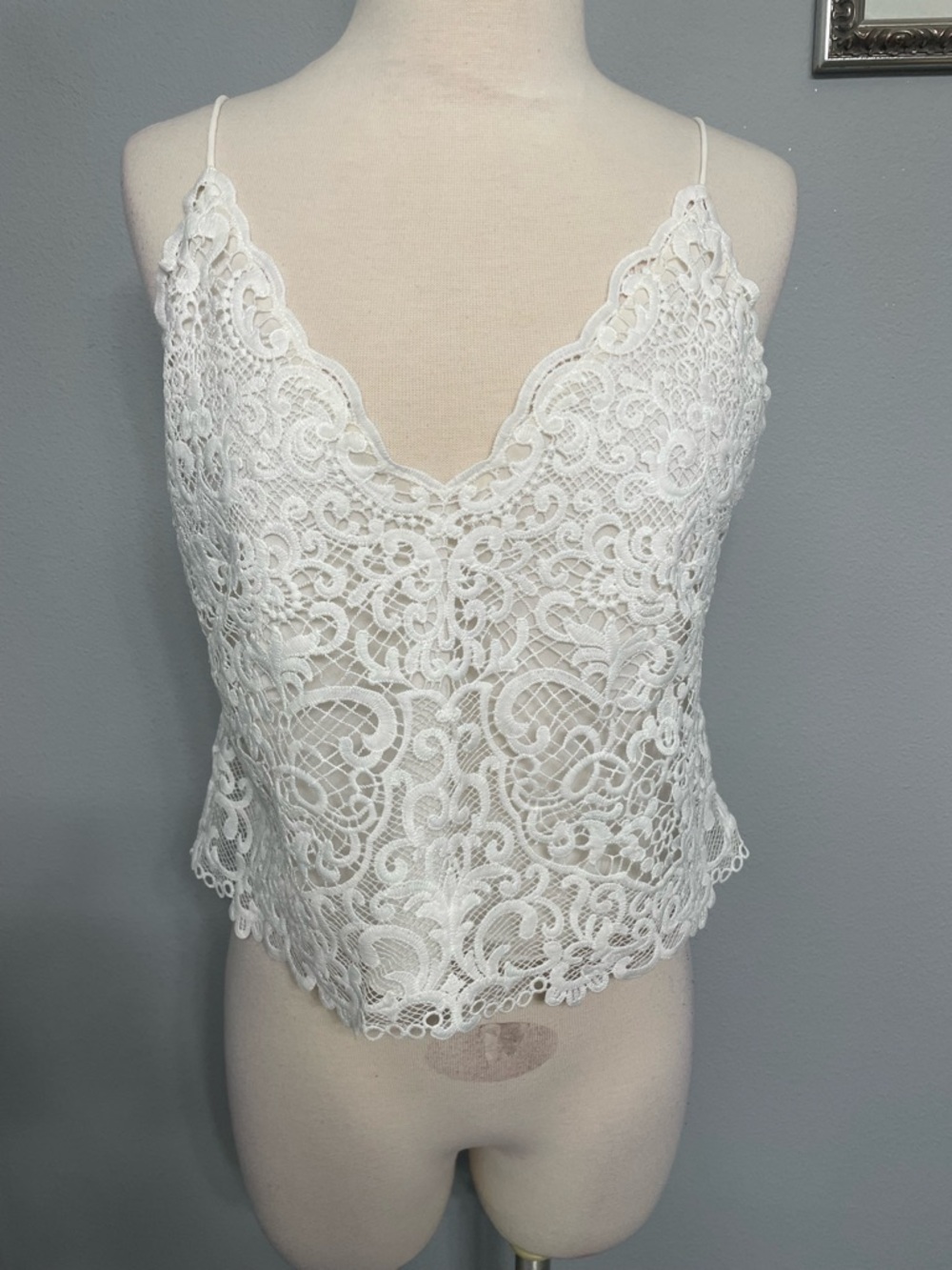 Jenny Yoo white Lace cropped Camisole